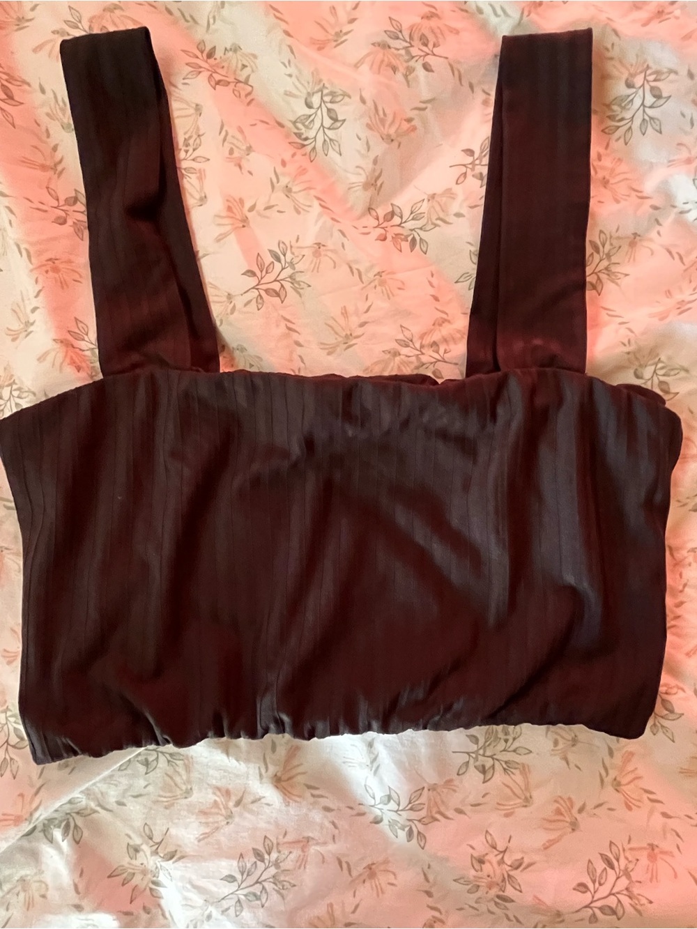 Black Crop Tank Top with Wide Straps